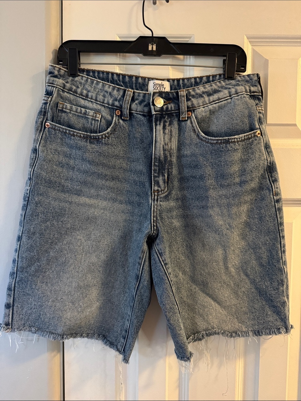 Simple Society Women's Blue Denim Jean Shorts